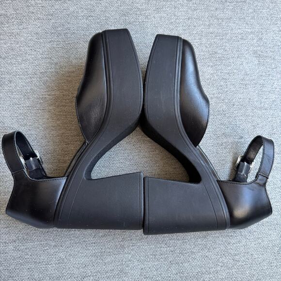 Free People Gwen Platform Mary Janes Black Shoes Boho Sz 8.5 - Picture 6 of 13